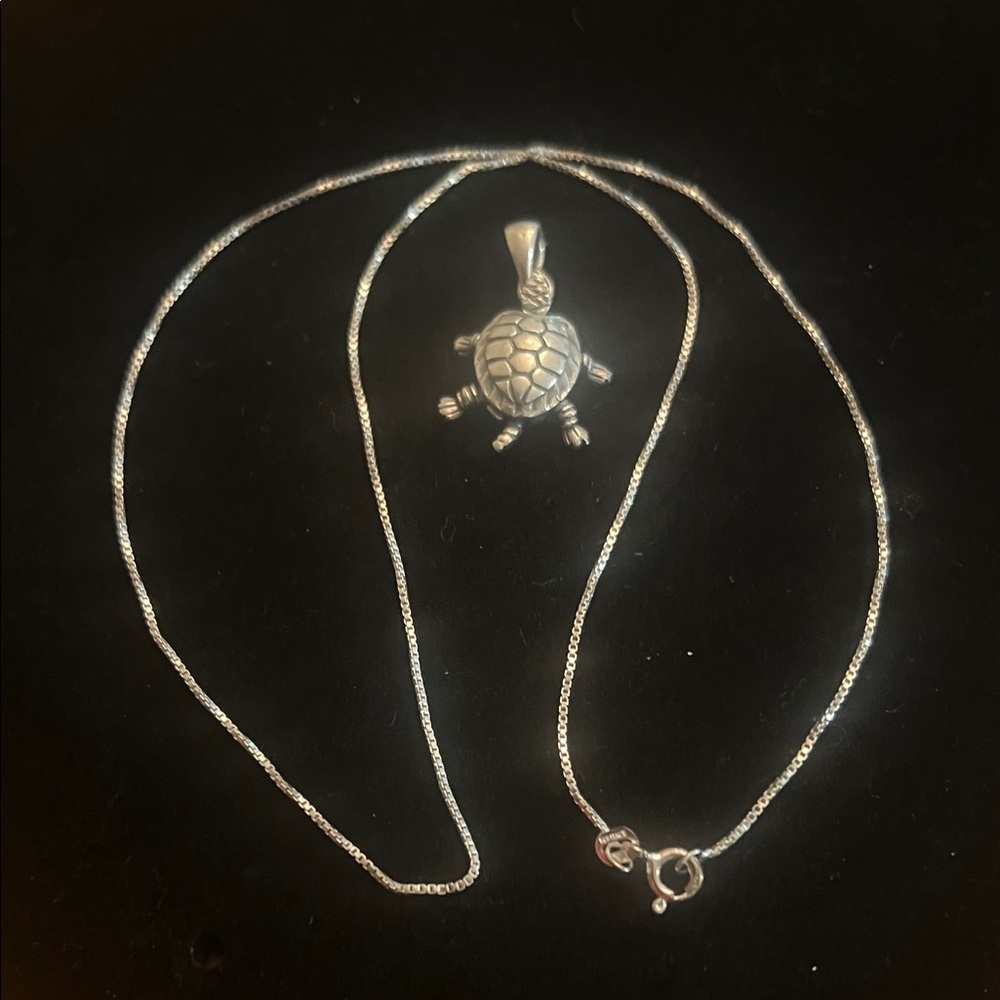 925 STERLING SILVER TURTLE PENDANT and CHAIN